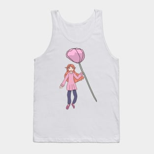 Girl Flying with Flower Tank Top